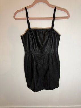 Divided Black Vegan Leather Mini Dress